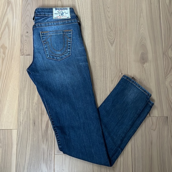 True Religion World Tour Section Skinny Low Waist Skinny Denim Jeans Size 27 Y2K - Picture 10 of 15